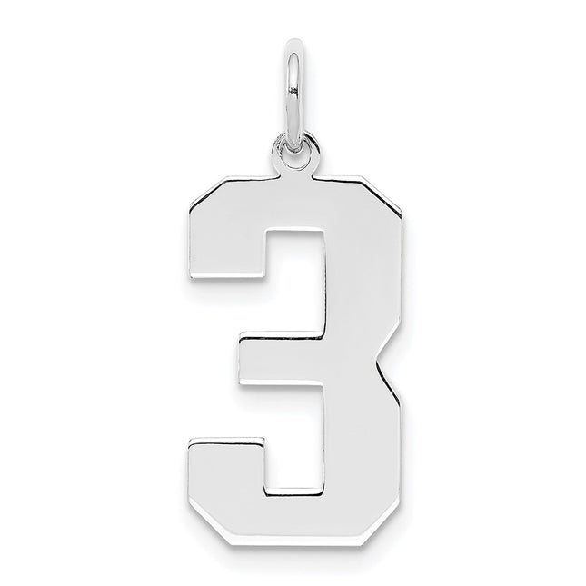 Sterling silver number 3 charm