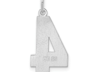 Sterling silver number 4 charm, further view