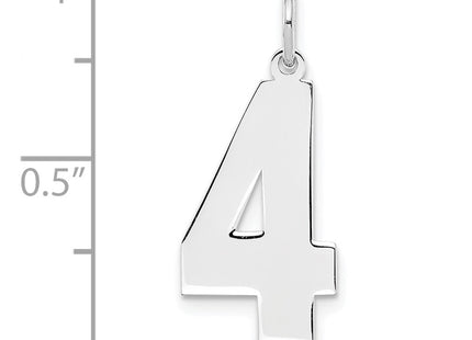 Sterling silver number 4 charm, another view