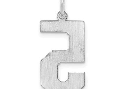 Sterling Silver/Rhodium-plated Polished Number 5 Charm (Style QPL05)