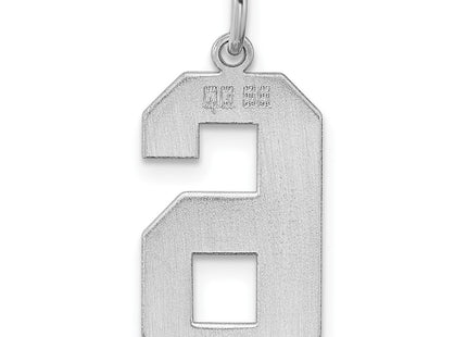Sterling silver number 6 charm, another view