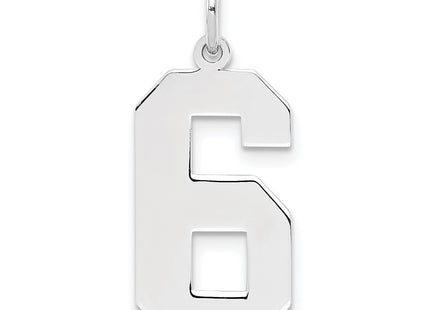 Sterling silver number 6 charm