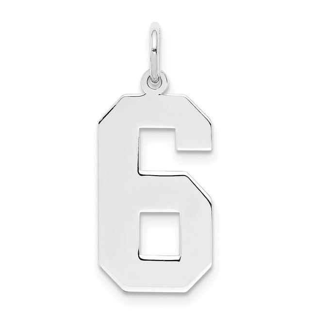 Sterling silver number 6 charm