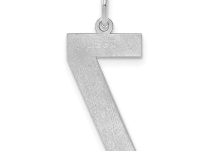 Sterling Silver/Rhodium-plated Polished Number 7 Charm (Style QPL07)