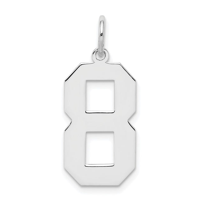Sterling silver number 8 charm