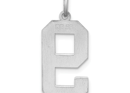 Sterling silver number 9 charm, further view