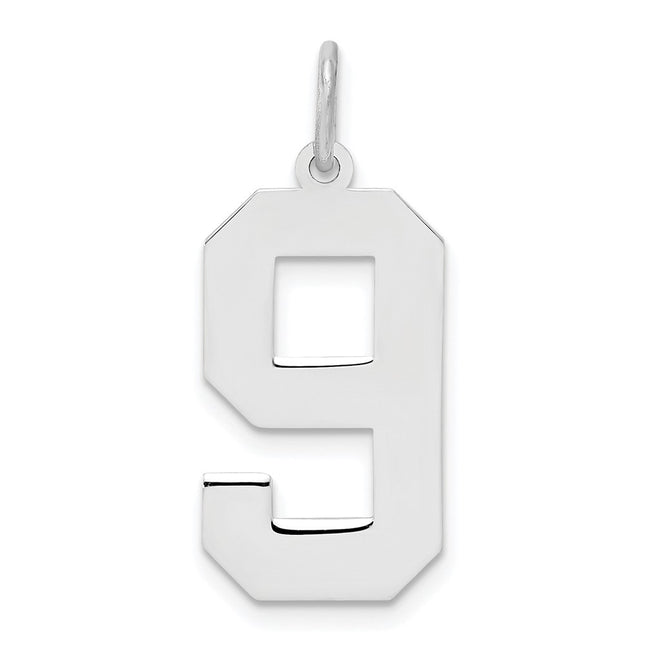 Sterling silver number 9 charm