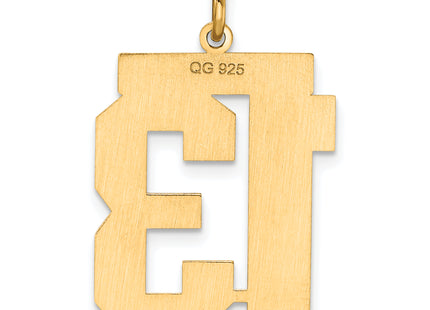 Sterling Silver/Gold-plated Polished Number 13 Charm