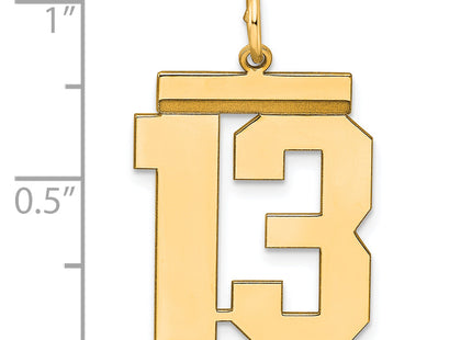Sterling Silver/Gold-plated Polished Number 13 Charm