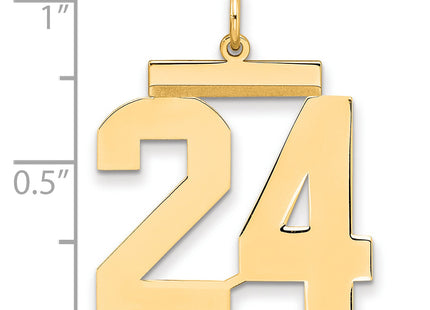 Sterling Silver/Gold-plated Polished Number 24 Charm