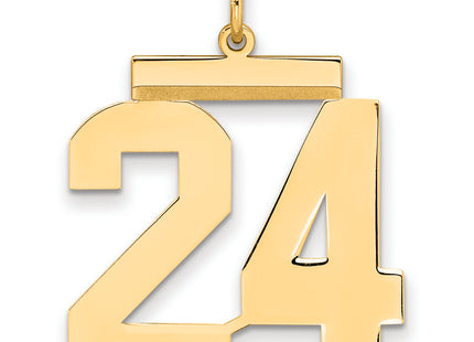 Sterling Silver/Gold-plated Polished Number 24 Charm