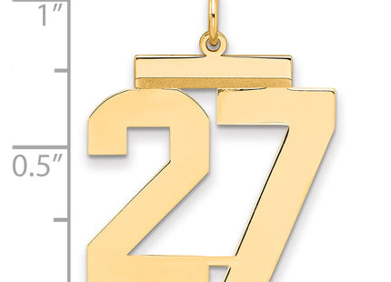Sterling Silver/Gold-plated Polished Number 27 Charm