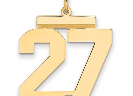 Sterling Silver/Gold-plated Polished Number 27 Charm