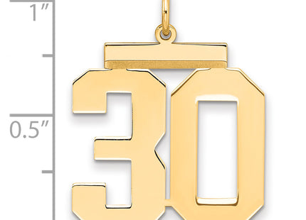 Sterling Silver/Gold-plated Polished Number 30 Charm