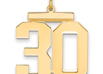 Sterling Silver/Gold-plated Polished Number 30 Charm