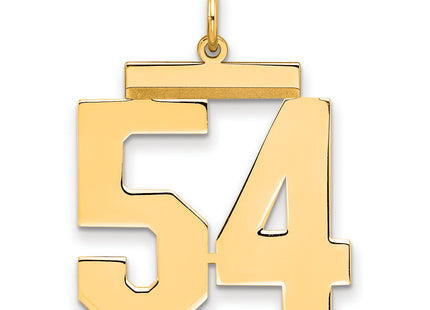 Sterling Silver/Gold-plated Polished Number 54 Charm
