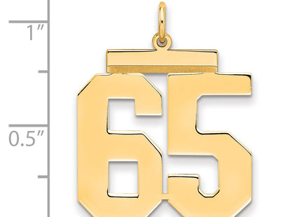 Sterling Silver/Gold-plated Polished Number 65 Charm