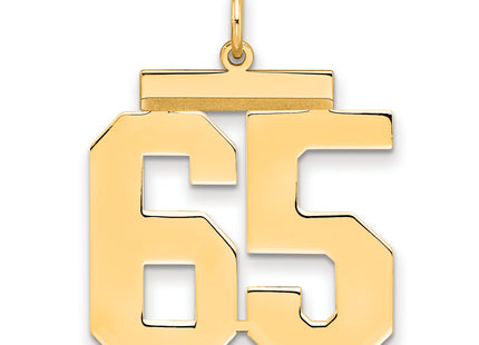 Sterling Silver/Gold-plated Polished Number 65 Charm