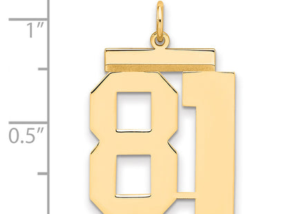 Sterling Silver/Gold-plated Polished Number 81 Charm