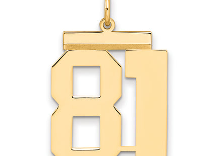 Sterling Silver/Gold-plated Polished Number 81 Charm