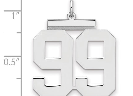 Sterling silver number 99 charm, alternate view