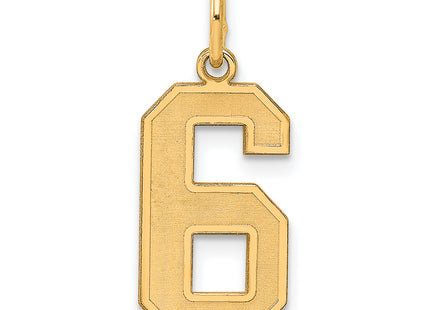 Sterling Silver/Gold-plated Satin Number 6 Charm
