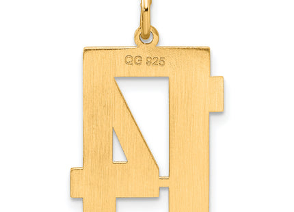 Sterling Silver/Gold-plated Satin Number 14 Charm