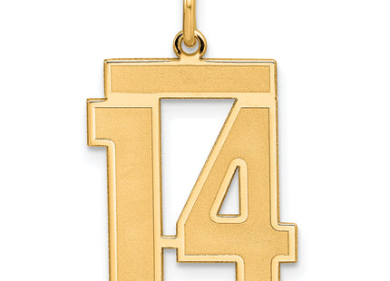 Sterling Silver/Gold-plated Satin Number 14 Charm