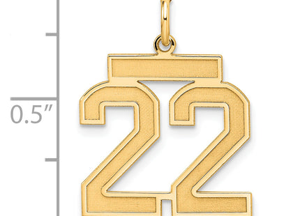 Sterling Silver/Gold-plated Satin Number 22 Charm