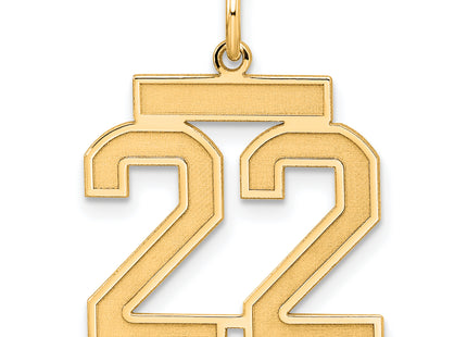 Sterling Silver/Gold-plated Satin Number 22 Charm