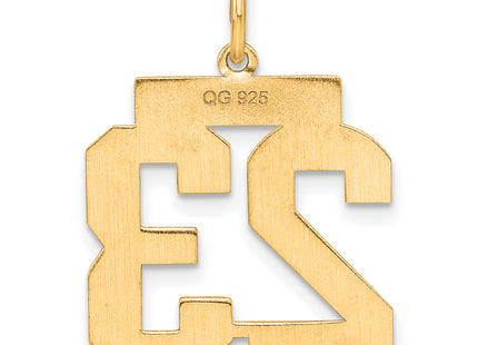 Sterling Silver/Gold-plated Satin Number 23 Charm