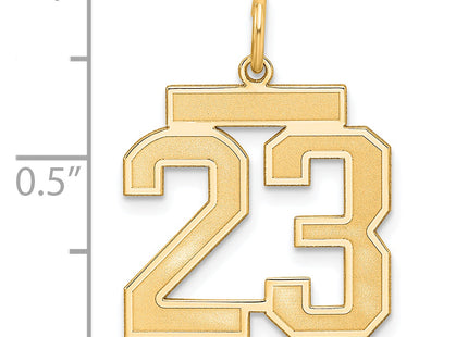 Sterling Silver/Gold-plated Satin Number 23 Charm