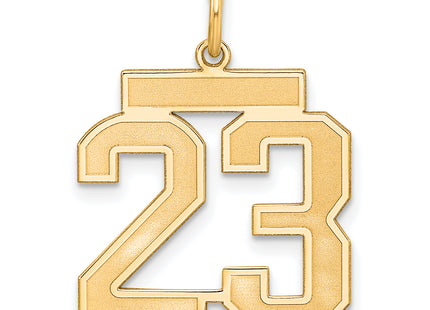 Sterling Silver/Gold-plated Satin Number 23 Charm
