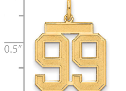 Sterling Silver/Gold-plated Satin Number 99 Charm