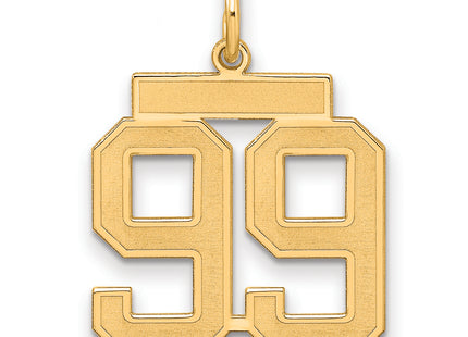 Sterling Silver/Gold-plated Satin Number 99 Charm