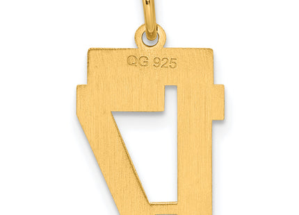 Sterling Silver/Gold-plated Satin Number 17 Charm