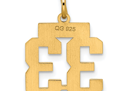 Sterling Silver/Gold-plated Satin Number 33 Charm