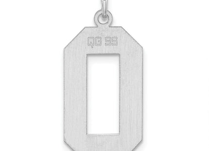 Sterling Silver/Rhodium-plated Polished Number 0 Charm (Style QPXL00)