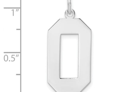 Sterling Silver/Rhodium-plated Polished Number 0 Charm (Style QPXL00)