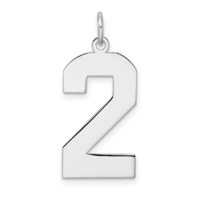 Sterling silver number 2 charm