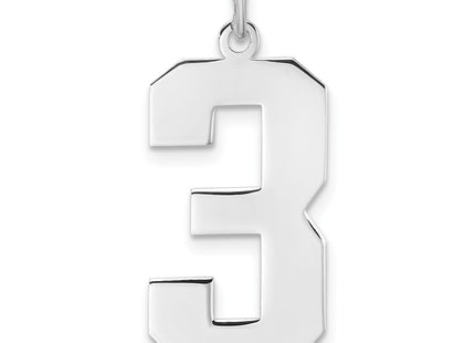 Sterling silver number 3 charm
