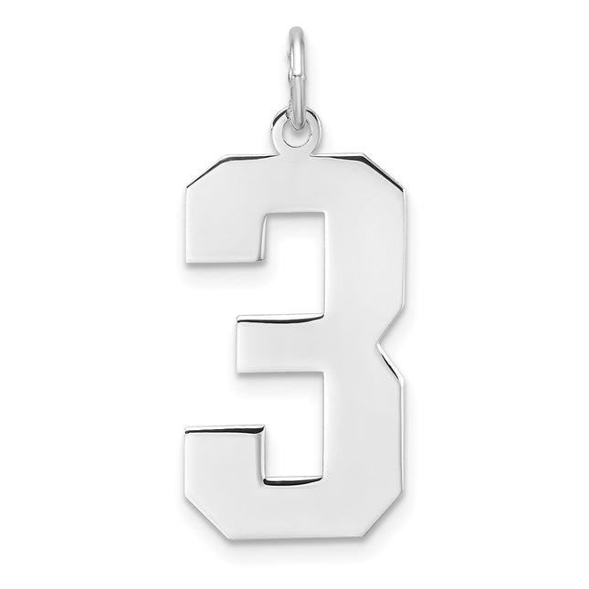 Sterling silver number 3 charm