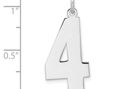 Sterling silver number 4 charm, further view