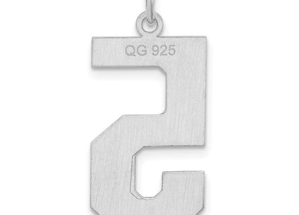 Sterling silver number 5 charm, another view