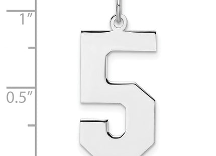 Sterling silver number 5 charm, further view