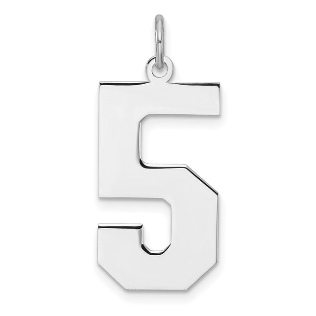 Sterling silver number 5 charm
