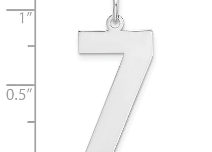 Sterling silver number 7 charm, further view