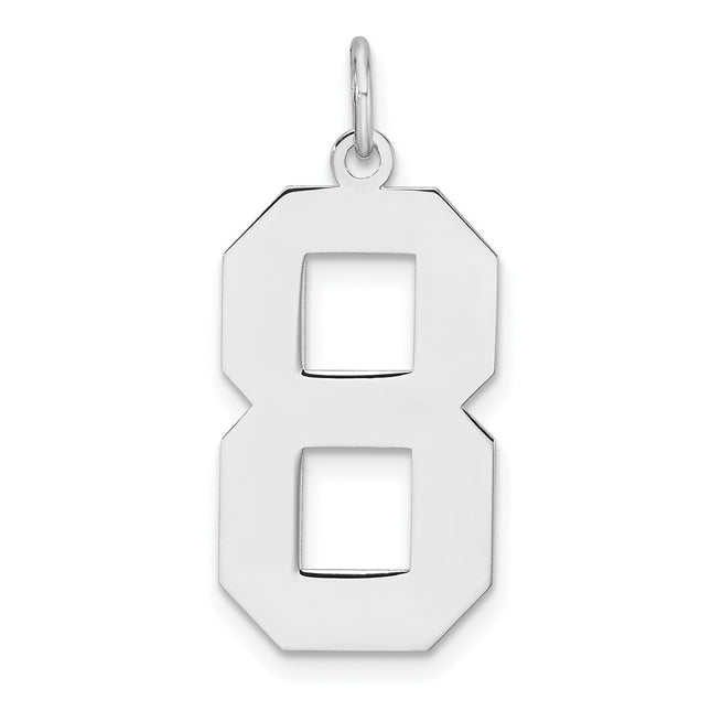 Sterling silver number 8 charm