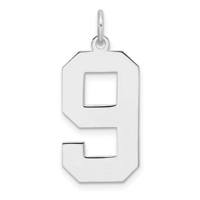 Sterling silver number 9 charm