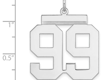 Sterling silver number 99 charm, further view